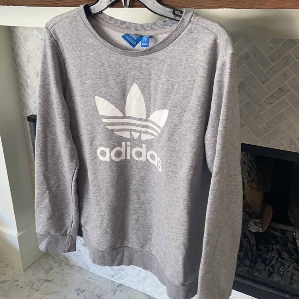 ADIDAS SIZE L GRAY CREWNECK - Picture 2 of 3